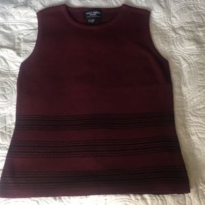Maroon and black sleeveless top - never worn